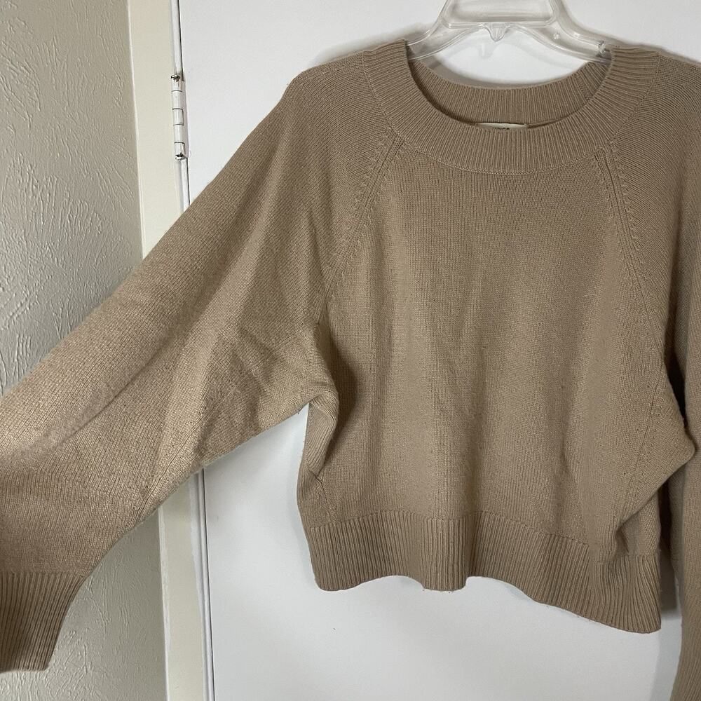 VINCE. tan brown crew neck long sleeve knit wool cashmere sweater small - Picture 4 of 5